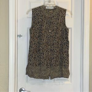 Ilyse Hart LTD Animal Print‎ Sleeveless Blouse Size Medium